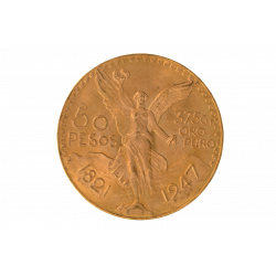 Gold coin 50 Mexican pesos