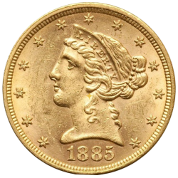 Gold coin 5 dollars Liberty